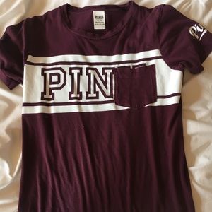 Maroon lounge tee VS Pink